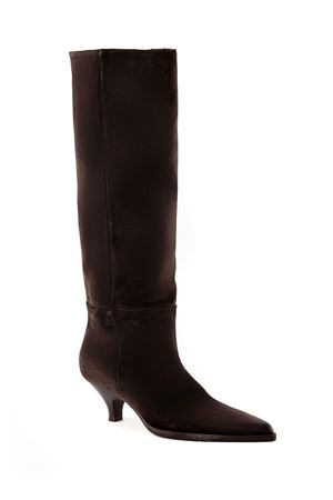 Brown suede high boot ELENA IACHI | E4351EBANO